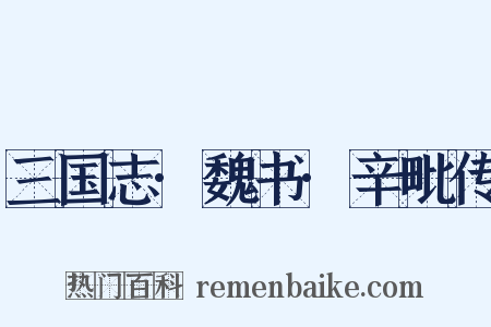 三国志·魏书·辛毗传是什么意思的图片